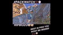 a screenshot of a video game with the words rest in piss you wont be missed at the bottom