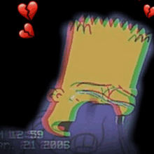 Bart sad Sticker by Loony80