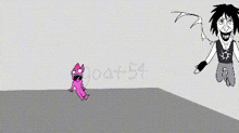 a pixel art drawing of a cat being attacked by a group of monsters .