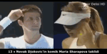 Novak Djokovic Immitate GIF - Novak Djokovic Immitate Maria Sharapova GIFs