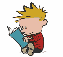 Reading Calvinand Hobbes GIF - Reading Calvinand Hobbes Mischief GIFs