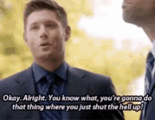 Shut The Hell Up Jensen Ackles GIF - Shut The Hell Up Jensen Ackles Dean Winchester GIFs