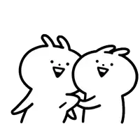 a couple of rabbits standing next to each other on a white background .