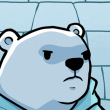 a polar bear holding a pair of sunglasses in its mouth