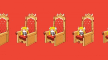 a cartoon girl is sitting on a throne with a crown on her head