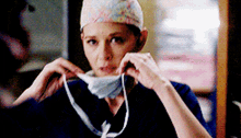 Greys Anatomy April Kepner GIF - Greys Anatomy April Kepner Mask On GIFs