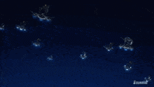 a robot is flying through the air with a sunrise logo in the background