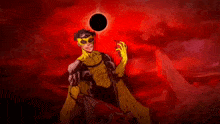 a cartoon of a man in a yellow and black costume