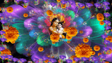 Jai Sh Krishna Flower GIF