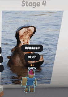 a picture of a hippopotamus with the name brian written below it