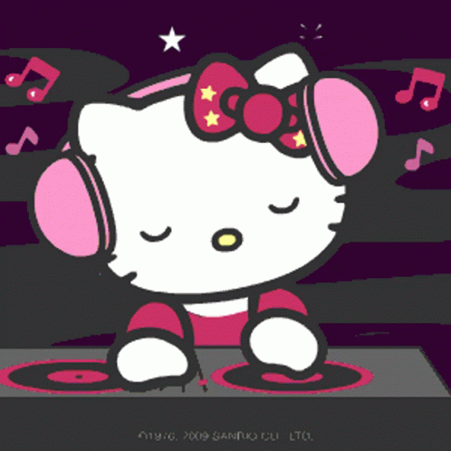 LINE Official Stickers - DJ Hello Kitty Example with GIF Animation