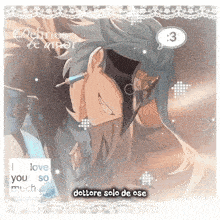 a picture of a person with a speech bubble saying love you so much