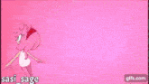 a close up of amy rose from sonic the hedgehog