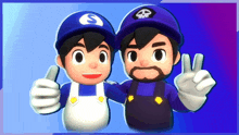 a couple of cartoon characters one with a skull on his hat