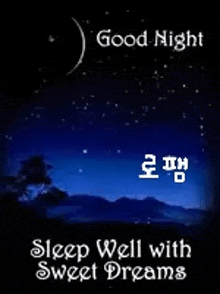 a poster that says good night sleep well with sweet dreams .