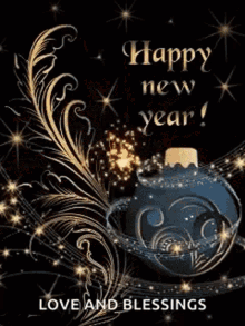 Happy New Year Love And Blessings GIF - Happy New Year Love And Blessings Fireworks GIFs