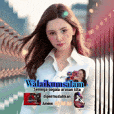 a picture of a woman with the words selamat segala urusan kita dipermudahkan aminn