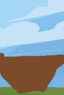 a cartoon drawing of a cliff overlooking the ocean