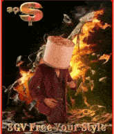 a man with a cake on his head and the words sgv free your style below him