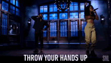 throw your hands up dancing concert stage performer nbcsnl