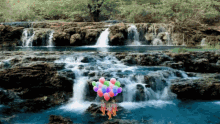 waterfall balloons nature