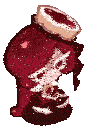 a cartoon character with red hair and a white hat with a heart on it .