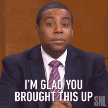 im glad you brought this up kenan thompson saturday night live bring up talk about it