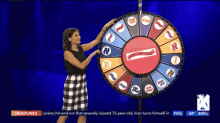 spin spinning wheel gameshow host