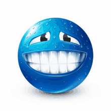 Blue Smile Sweat Emoji Meme GIF - Blue Smile Sweat Emoji Meme GIFs