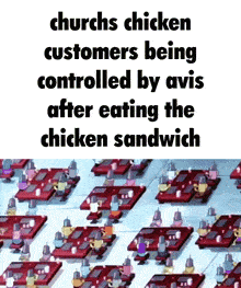 churchs chicken customers are being controlled by avis after eating a chicken sandwich