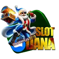 a picture of santa claus holding a treasure chest and the words slot diana