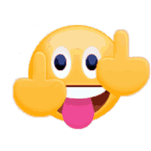 lol tongue out flipping off fuck you middle finger