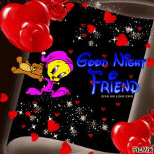 Good Night Friend Tweety Bird GIF - Good Night Friend Good Night Tweety Bird GIFs