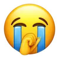 a yellow smiley face with blue tears coming out of it 's eyes