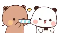 a cartoon of a panda and a brown bear