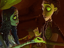 a bride and groom are holding hands in a cartoon scene
