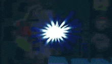 a bright white light is shining in the dark