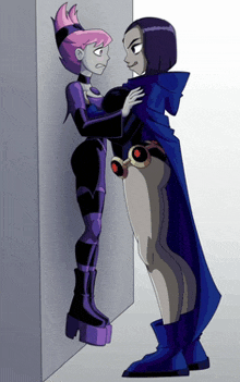 two cartoon characters standing next to each other one is raven and the other is jessica