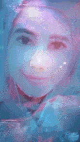 a close up of a woman 's face in a painting