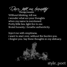 Poetry Tell Me Honestly GIF - Poetry Tell Me Honestly Poem GIFs