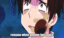 a cartoon character says romano when anyone but vance in a gif
