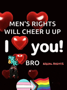 a poster that says men 's rights will cheer u up