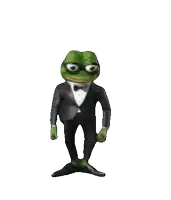 a green frog in a tuxedo and bow tie