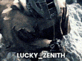 a close up of a lucky zenith logo