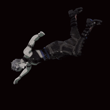 a cartoon character is doing a handstand in a dark room