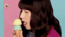 錦戸亮　アイス　舐める　なめる　女装 GIF - Ryo Nishikido Ice Cream Lick GIFs
