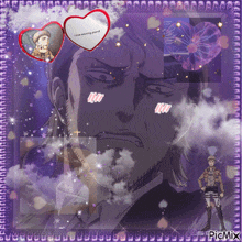 a picture of a man with a heart that says i love watching anime