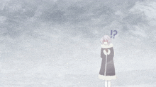 a cartoon character with a question mark on her head