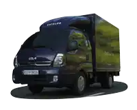 a blue truck with the word catalog on the top
