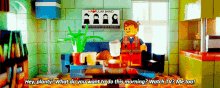 the lego movie emmet hey planty what do you want to do this morning watch tv